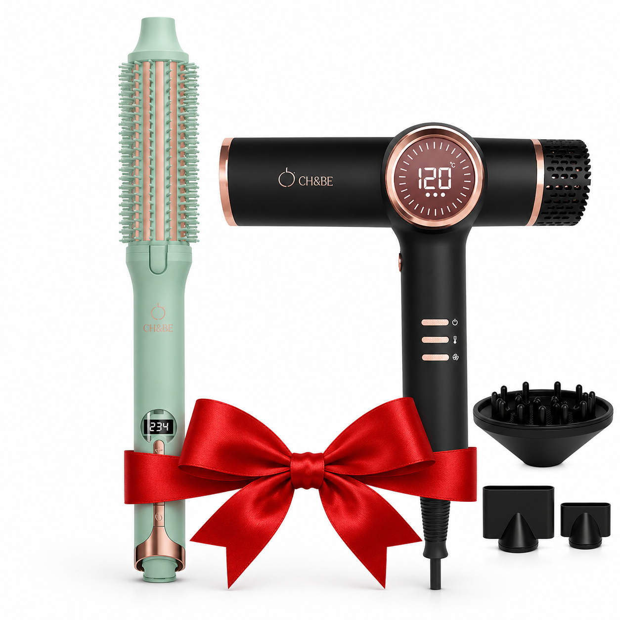 curla brush X sleek blow dryer